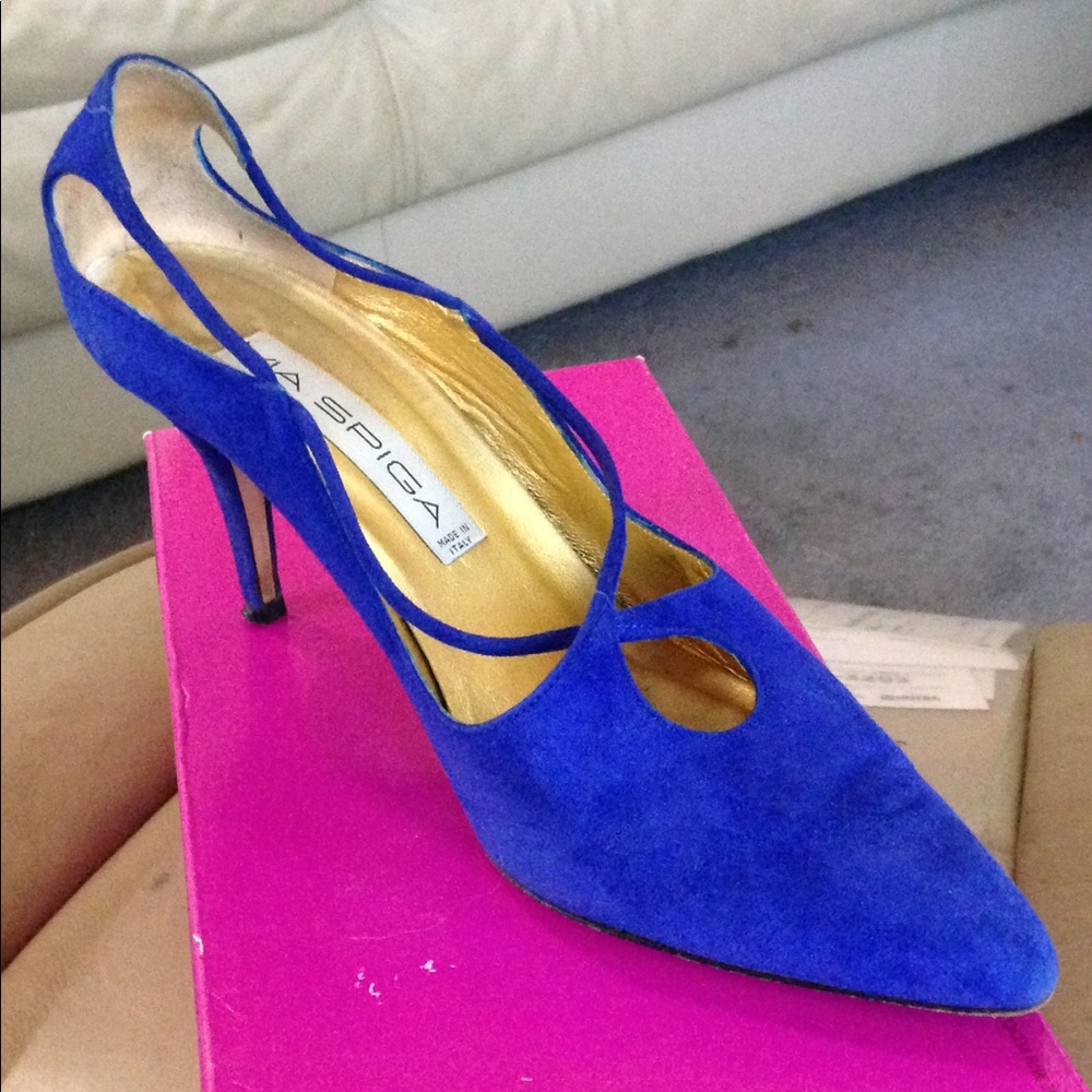 Via Spiga Electric Blue Suede Heels